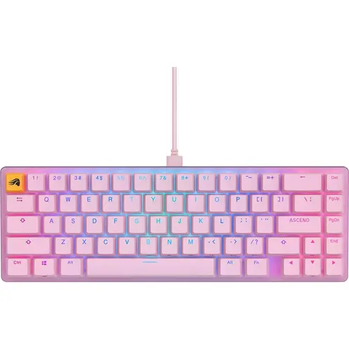 Tastatura Mecanica Gaming Glorious GMMK 2 Compact RGB, iluminare RGB, USB-C, Switch Fox Linear, Layout US (Roz)