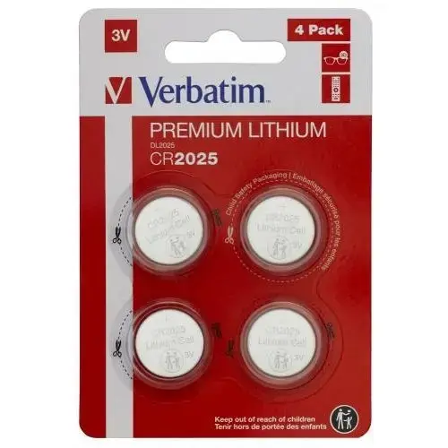 Set 4 baterii Verbatim 49532, CR2025, 3 V