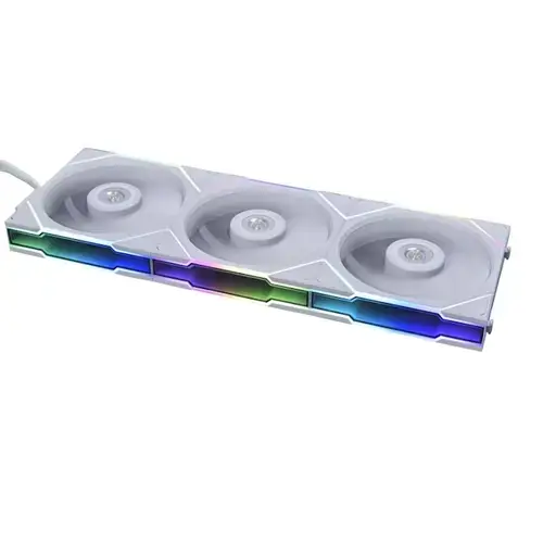 Set 3 ventilatoare Lian Li UNI FAN TL, iluminare RGB, 120 mm, 2600 rpm, PWM + Controler (Alb)