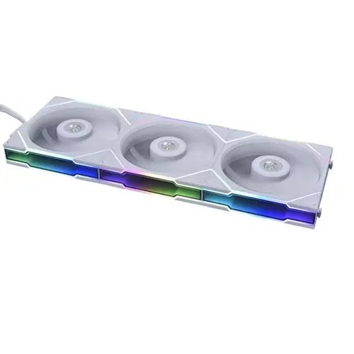 Set 3 ventilatoare Lian Li UNI FAN TL, iluminare RGB, 120 mm, 2600 rpm, PWM + Controler (Alb)
