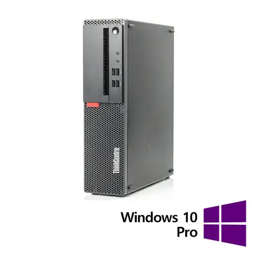 Calculator Sistem PC Refurbished LENOVO ThinkCentre M910s SFF, Intel Core i5-7500 3.40GHz, 8GB DDR4, 256GB SSD + Windows 10 Pro