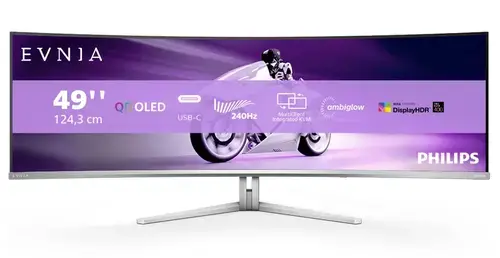 Monitor QD-OLED Philips 48.8inch 49M2C8900L/00, DQHD (5120 x 1440), HDMI, DisplayPort, 144 Hz, 0.03 ms (Argintiu)