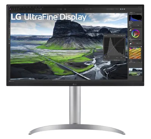 Monitor IPS LED LG 27inch 27UQ850V-W, UHD (3840 x 2160), HDMI, DisplayPort, Boxe, Pivot (Alb/Argintiu)
