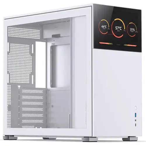Carcasa Jonsbo D41 STD Screen, Middle Tower, Fara sursa, ATX, Display frontal TFT 8inch (Alb)