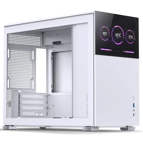 Carcasa Jonsbo D31 STD Screen, Mini Tower, Fara sursa, mATX, mITX, DTX, Display frontal TFT 8* (Alb)