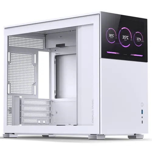 Carcasa Jonsbo D31 STD Screen, Mini Tower, Fara sursa, mATX, mITX, DTX, Display frontal TFT 8* (Alb)