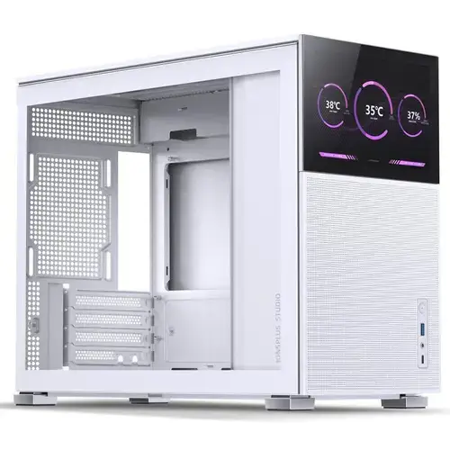 Carcasa Jonsbo D31 Mesh Screen, Mini Tower, Fara sursa, mATX, mITX, DTX, Display frontal TFT 8* (Alb)