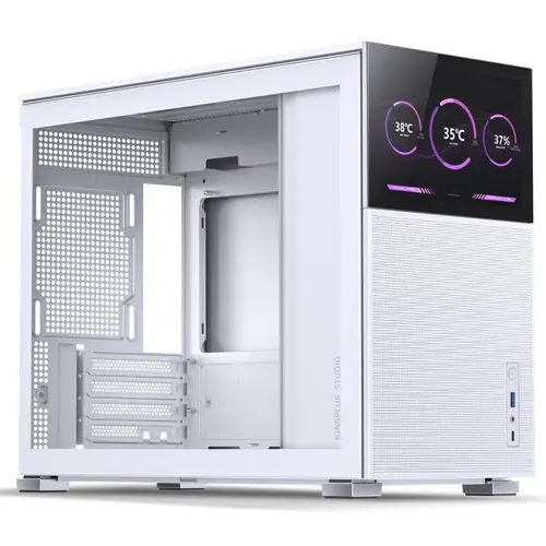 Carcasa Jonsbo D31 Mesh Screen, Mini Tower, Fara sursa, mATX, mITX, DTX, Display frontal TFT 8* (Alb)