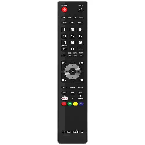 Telecomanda universala Superior, 2 in 1, programabila simultan pt. TV, DVD, satelit si AUX, conectare PC prin USB, cablu inclus, baterii 2 x AAA (neincluse), Negru