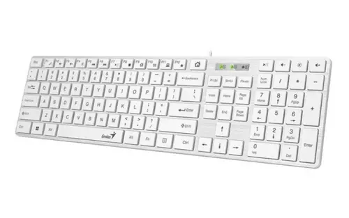 Tastatura Genius SlimStar 126, Cu fir (Alb)