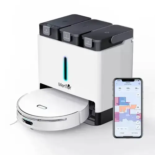 Aspirator Robot Smart Mentor SD007, WiFi 250m, autonomie 220minute, 5000Pa, LiDAR, recipient solutie spalat 4 Litri (Alb)