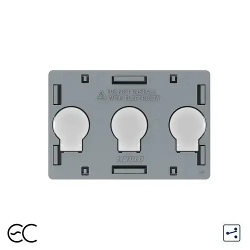 Modul Intrerupator Triplu Cap Scara / Cruce cu Touch LIVOLO, protocol ZigBee EC - standard Italian (Gri)