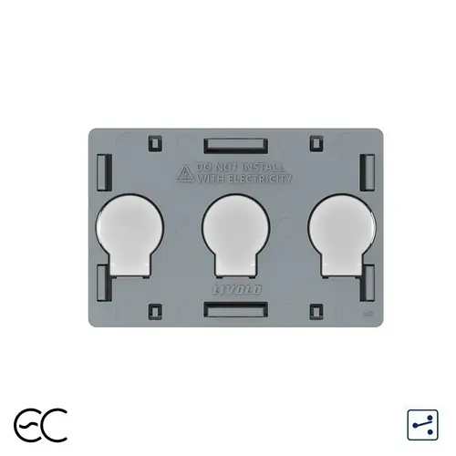 Modul Intrerupator Triplu Cap Scara / Cruce cu Touch LIVOLO, protocol ZigBee EC - standard Italian (Gri)