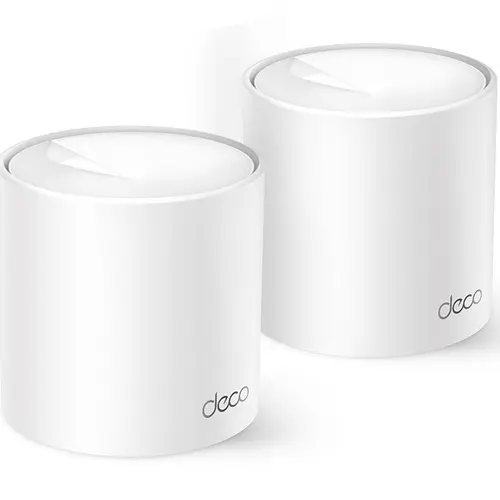 Sistem Mesh TP-Link Deco X10 (2-pack) Wi-Fi 6 Dual-Band Gigabit AX1500, cu acoperire completa pentru casa, Seamless Roaming, Self-Healing, Adaptive Path, Antivirus, Control Parental si Control Vocal (Alb)