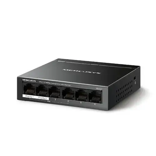 Switch 6 porturi 10/100Mbps 4 porturi PoE+ Mercusys MS106LP