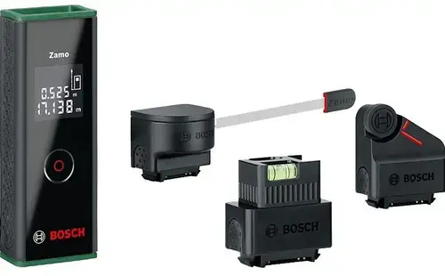 Telemetru cu display Bosch Zamo III, 20 m, ±3 mm precizie, accesorii incluse