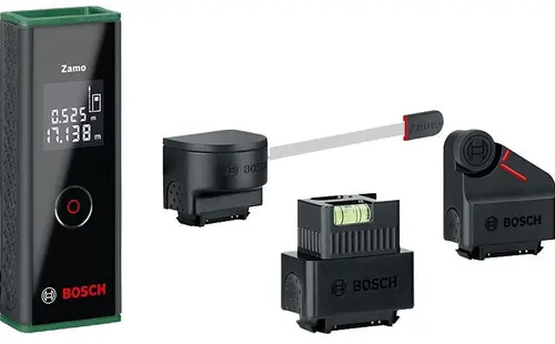Telemetru cu display Bosch Zamo III, 20 m, ±3 mm precizie, accesorii incluse