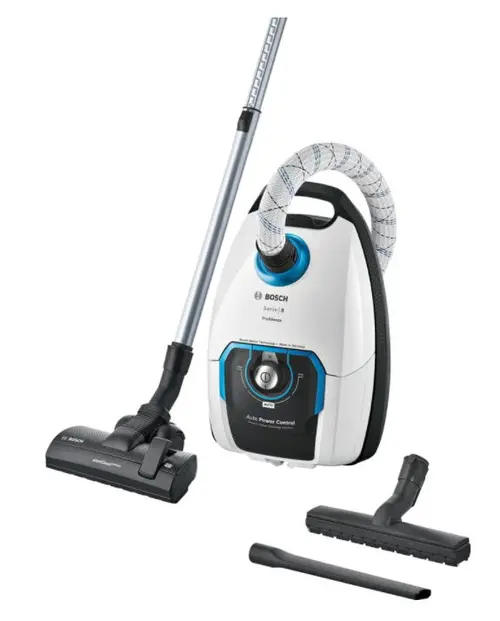 Aspirator cu sac Bosch Serie 8 ProSilence BGL8SIL6, 5 L, 800 W (Alb/Negru)