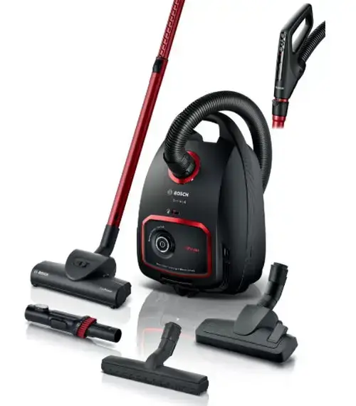 Aspirator cu sac Bosch ProPower BGL6POW2, 4 L, 850 W (Negru/Rosu)