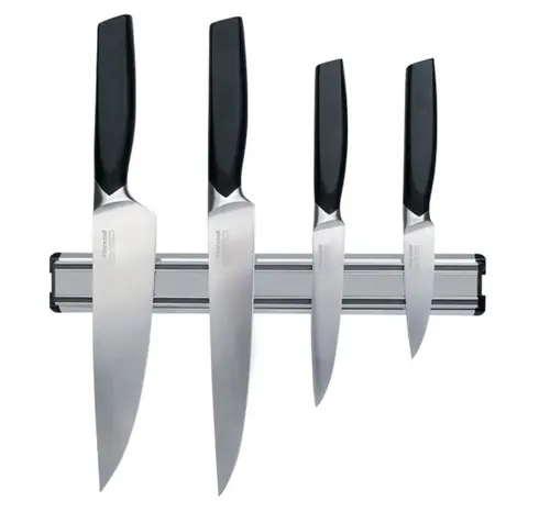 Set 4 cutite cu suport magnetic Rondell RD-1159 (Negru)