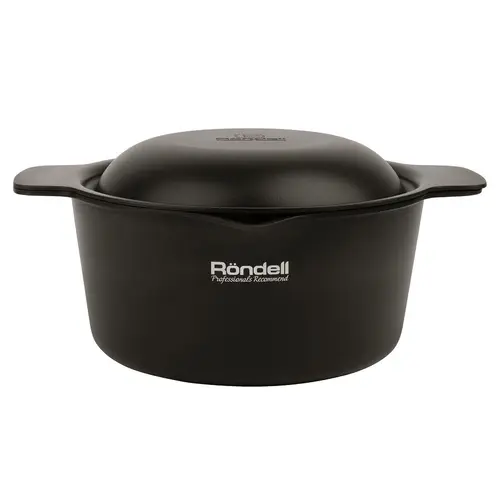 Cratita cu capac teflonate Rondell RDA-1440 Trumpf 24cm, 4,2 l Xylan Plus, Negru