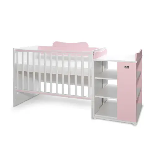 Patut modular multifunctional Lorelli Multi White Orchid Pink, 5 configurari diferite, 190 x 72 cm