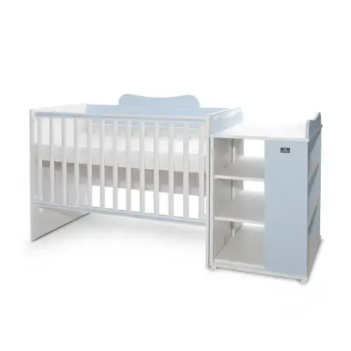 Patut modular multifunctional Lorelli Multi White Baby Blue, 5 configurari diferite, 190 x 72 cm