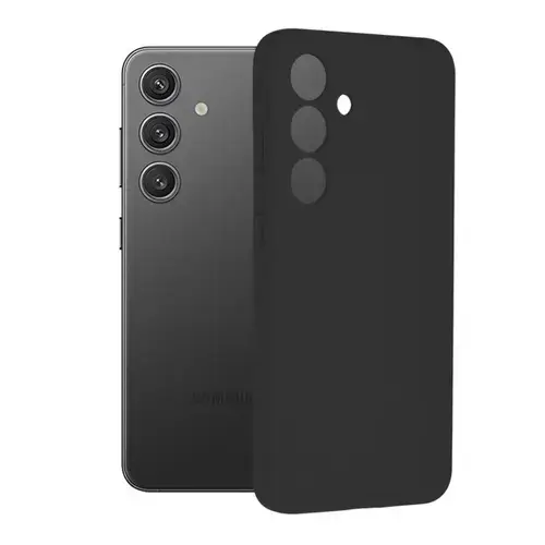 Husa Lemontti Liquid Silicon Samsung Galaxy S24 Plus, Negru