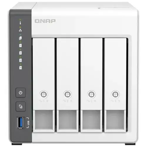 Network Attached Storage Qnap TS-433, Procesor ARM 4-core Cortex-A55 2GHz, 4-Bay, 4GB DDR4, 1 port 2.5GbE, 1 port 1GbE, 2 porturi USB 2.0, 1 port USB 3.2 Gen 1