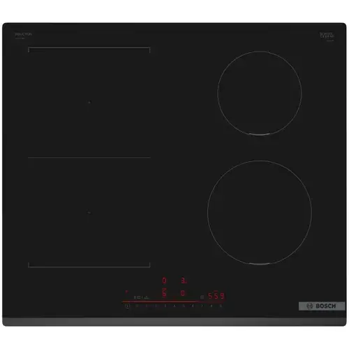 Plita incorporabila Bosch PVS631HB1E, Inductie, 4 zone de gatit, Combi Zone, Power Boost, Home Connect, 60cm, Negru