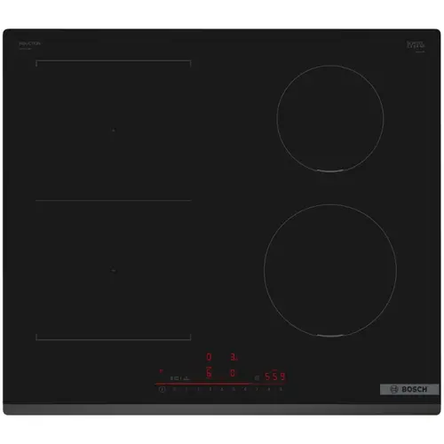 Plita incorporabila Bosch PVS631HB1E, Inductie, 4 zone de gatit, Combi Zone, Power Boost, Home Connect, 60cm, Negru