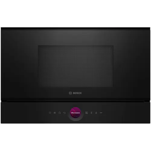 Cuptor cu microunde incorporabil Bosch Series 8 BFL7221B1, 21 l, 900 W, Autocuratare hidrolitica, 20 functii , Negru