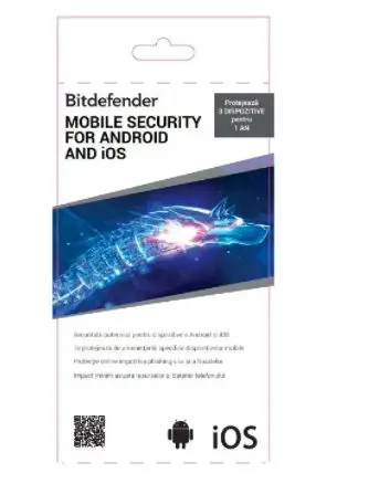 Bitdefender Mobile Security pentru Android si iOS, 3 dispozitive, scratch card