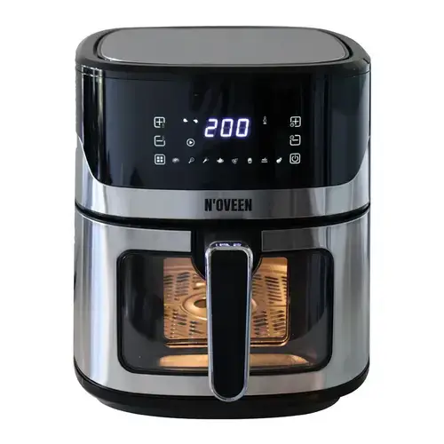 Friteuza cu aer cald NOVEEN AF560, capacitate 6.5L, fereastra de previzualizare, sistem incalzire rapida RAPID AIR, panou tactil cu afisaj LED, 8 programe automate, 1600W