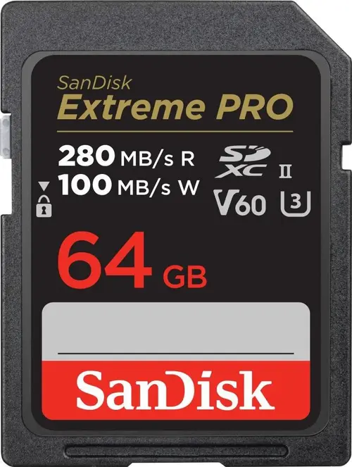 Card de memorie SanDisk Extreme Pro, 64GB, SDXC, UHS-II U3, V60