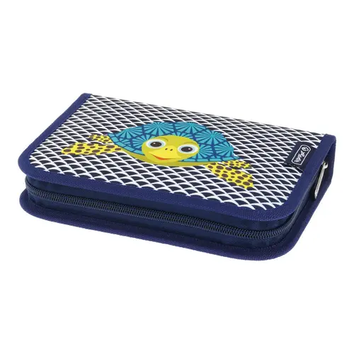 Penar echipat Herlitz motiv Cute Animal Turtle, 31 piese, cu 2 clape, dimensiune 14 x 20,3 x 3,5 cm
