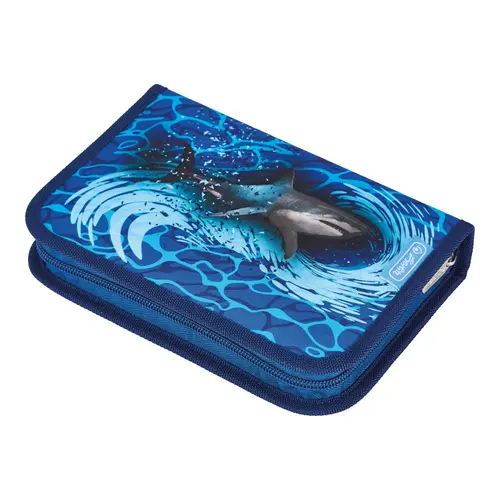 Penar echipat Herlitz motiv blue shark, 31 piese, 2 clape, 20.3 x 3.5 x 14 cm