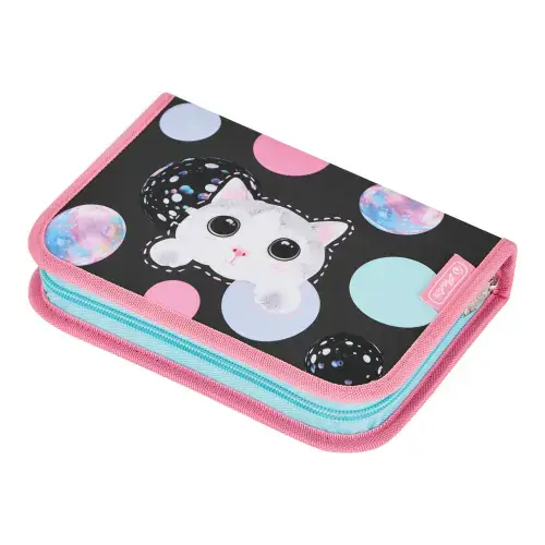 Penar echipat Herlitz motiv Cute Cat,  31 piese, cu 2 clape, dimensiune 14 x 20,3 x 3,5 cm