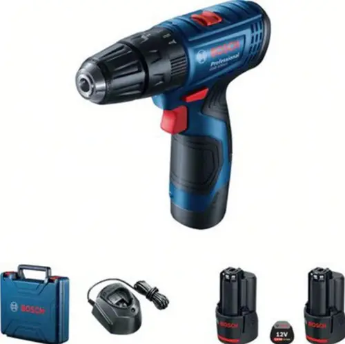 Masina de gaurit si insurubat cu acumulator Bosch Professional GSB 120-Li, 12 V, 1300 RPM, incarcator, 2 acumulatori 12 V, 2 Ah, valiza profesionala