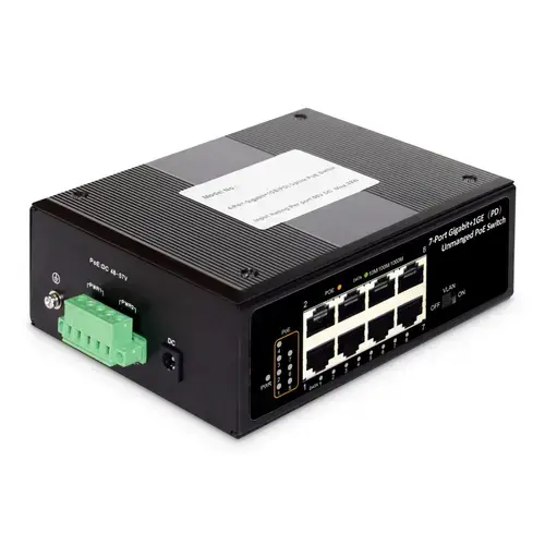 Switch Industrial 7 porturi Digitus PoE+Switch+1 PD-port