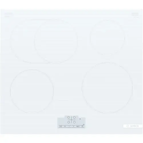 Plita incorporabila Bosch PIF612BB1E, Inductie, 4 zone de gatit, senzor PerfectFry Plus , 60cm, Alb