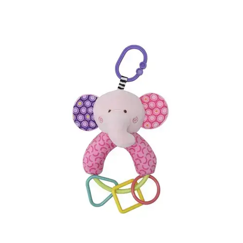 Jucarie de plus Lorelli Elefant, 20 cm, cu forme geometrice zornaitoare, 0 luni+