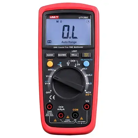Multimetru digital UNI-T UT139A,  iluminare fundal ecran LCD, masurare diode, buzzer continuitate