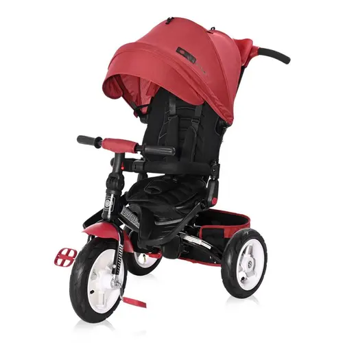 Tricicleta Lorelli Jaguar Air Wheels Red & Black, recomandata pentru copii de la 1 an pana la 3 ani, greutate maxima suportata 20 kg