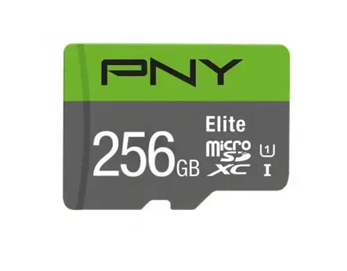 Card de memorie PNY Elite, 256GB, microSDXC, Clasa 10, A1, V10