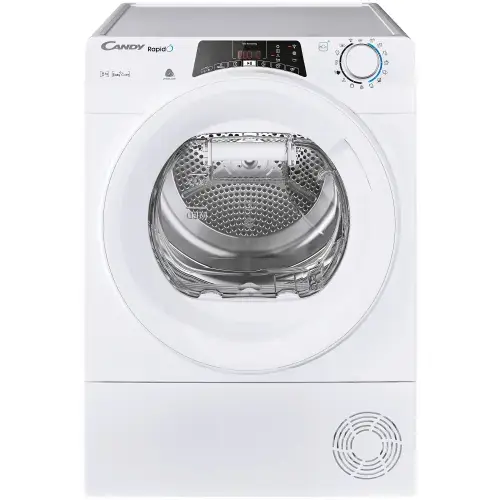 Uscator de rufe Candy Rapido ROE H8A2TE-S, Pompa de caldura, 8 kg, Clasa E, WiFi, Easy case, Senzor uscare, Antisifonare, Alb