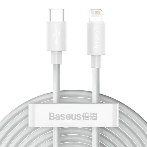 Cablu de Date  Baseus, USB Type-C - Lightning, Fast Charge, PD 20W, 1.5m, Alb