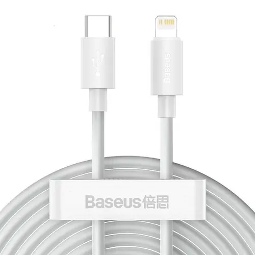 Cablu de Date  Baseus, USB Type-C - Lightning, Fast Charge, PD 20W, 1.5m, Alb