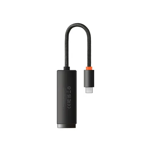 Adaptor de Retea Extern, Baseus BS-OH004 Lite Series, USB Type-C la RJ45 Gigabit Ethernet, Negru
