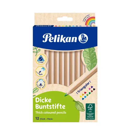 Creioane colorate groase Pelikan, set 12